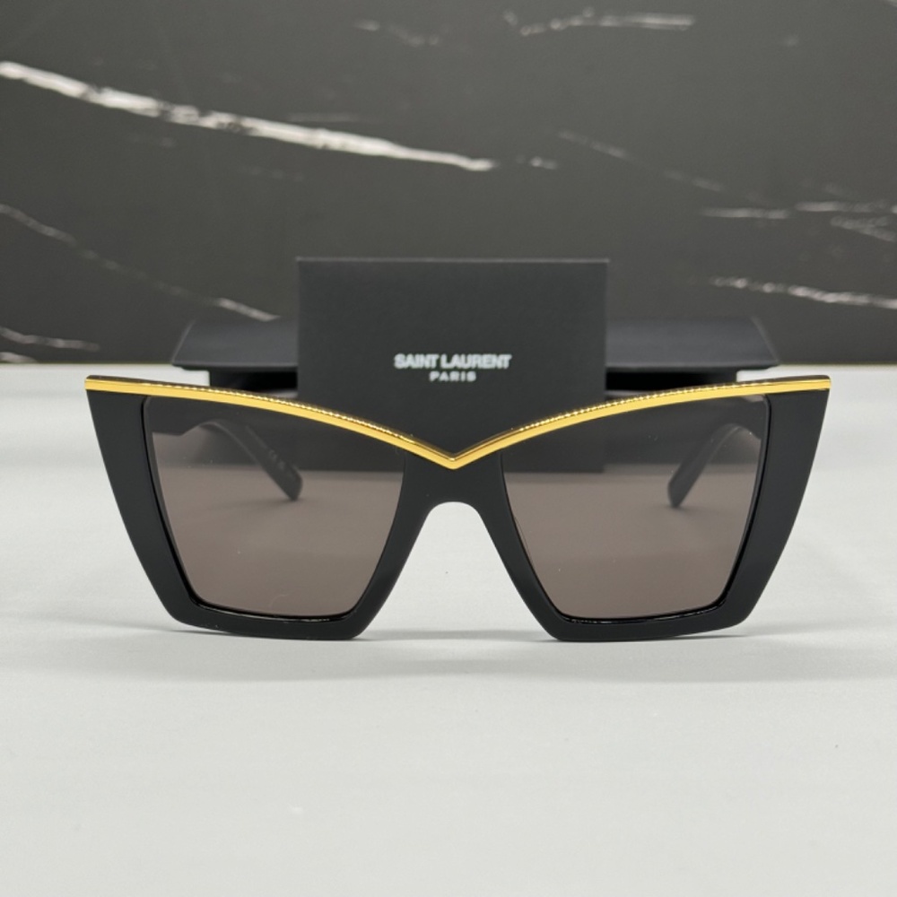 NEW SAINT LAURENT CAT EYE WOMEN SUNGLASSES SL 570 001 - Picture 1 of 14
